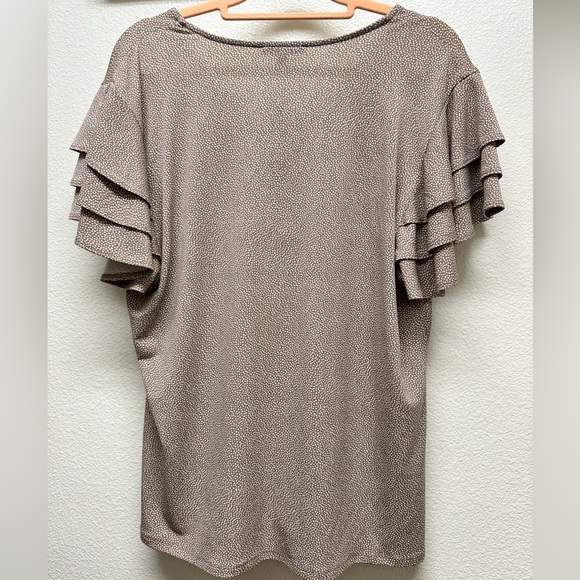 Brown Ruffle Sleeve Top - Picture 3 of 3